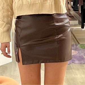 Brown Leather Skirt
